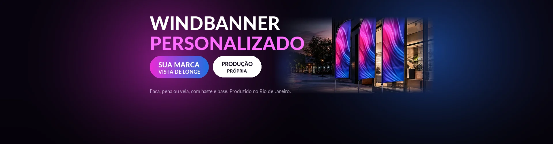 WindBanner personalizado — sua marca vista de longe